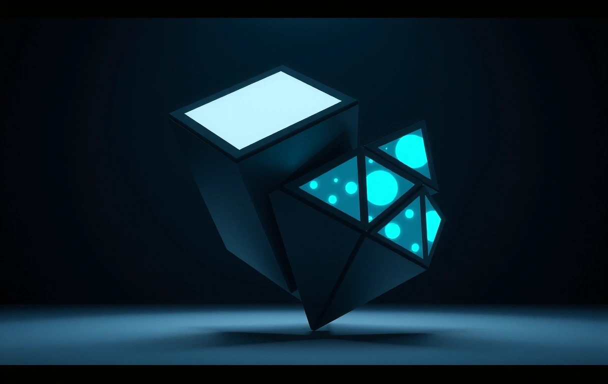 Intertwined geometric forms symbolizing team collaboration